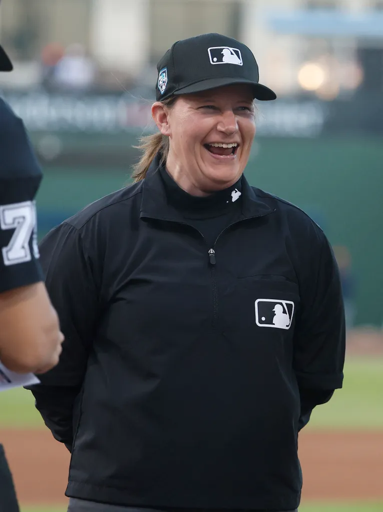 mlb umpire jen pawol laughs 77127680